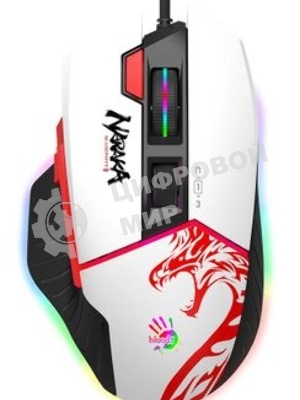 Мышь проводная A4Tech Bloody W95 Max Naraka белый/рисунок, оптическая, 12000 dpi, USB, кнопки - 6