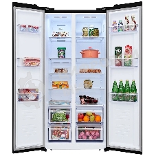 Холодильник HIBERG RFS-480DX NFB инвертер графитовый черный двухкамерный 271/165л морозилка сбоку Side-by-Side