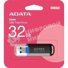 Флешка USB ADATA C906 (AC906-32G-RBK), 32Gb, USB 2.0, R/W 15/5, черный/синий