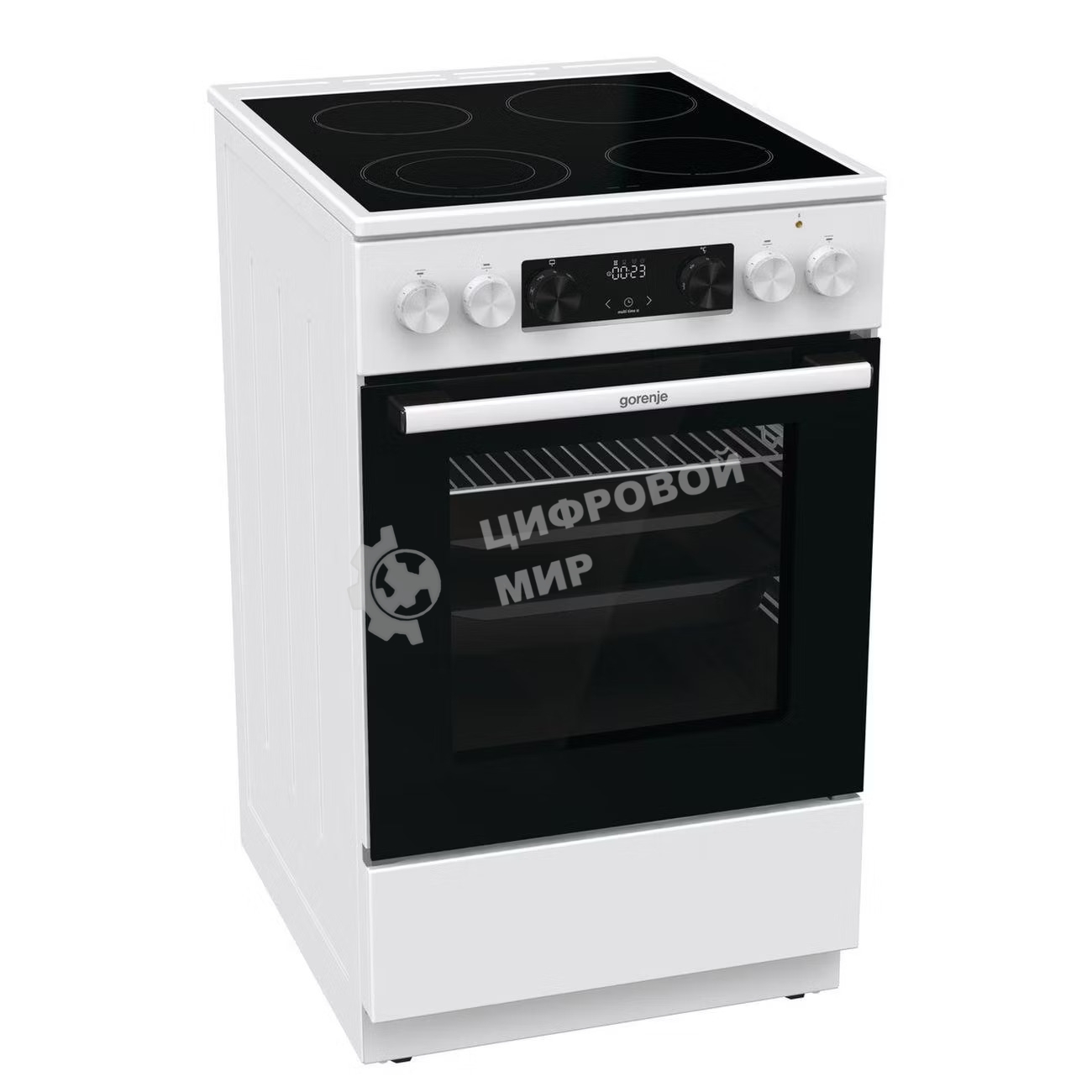 Плита электрическая Gorenje GEC5C40WC белый, конфорок 4 шт, духовка 70 л, 50 см x 85 см x 59.4 см