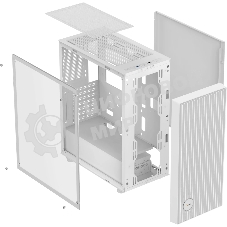 Компьютерный корпус Ocypus Gaммa C70 WH ARGB ATX/win/белый/4 ARGB fans/no PSU/Tempered Glass