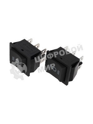 Выключатель клавишный Rexant 250V 15А (6с) (ON)-OFF-(ON) черный с нейтралью Б/Фикс