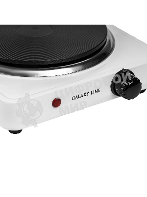 Плита настольная электрическая Galaxy Line GL3001 белый, 1.5 кВт, ТЭН, конфорки - 1, эмаль, поворотные переключатели