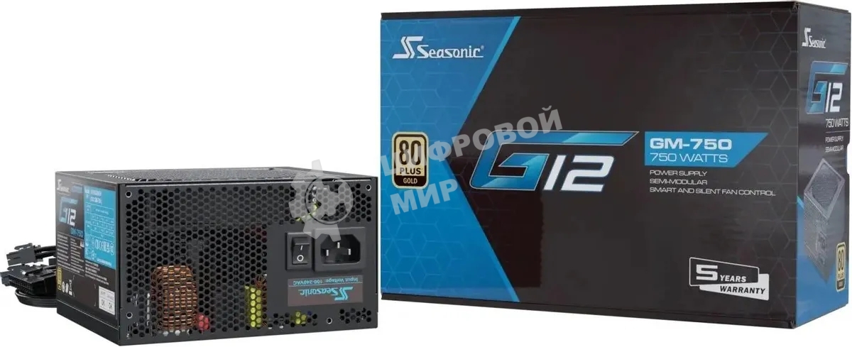 Блок питания Seasonic ATX 750W G12 GM-750 80 PLUS gold (20+4pin) APFC 120мм fan 6xSATA RTL