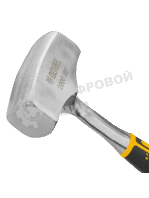 Кувалда Denzel 2 кг, цельнометаллическая, двухкомпонентная рукоятка