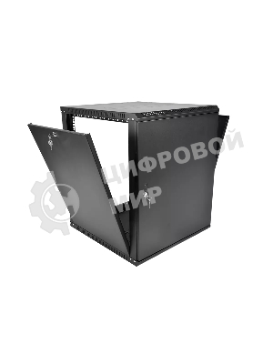 Шкаф телекоммуникационный настенный разборный ЦМО ЭКОНОМ 12U (600 x 520) дверь металл, черный (ШРН-Э-12.500.1-9005)