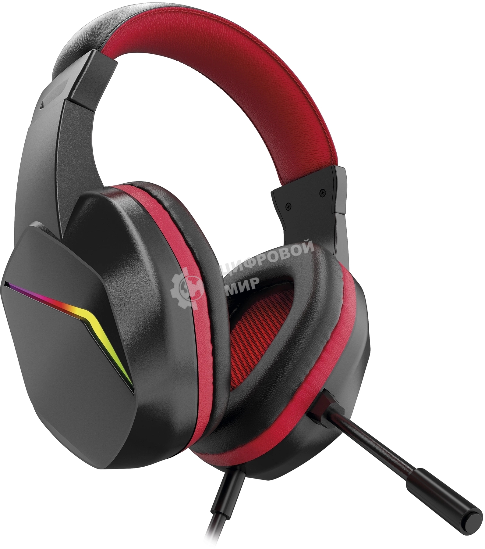 Наушники с микрофоном Оклик HS-L335G черный 2.2м мониторные USB оголовье (1972582)