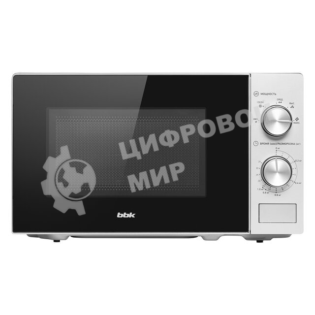 Микроволновая печь BBK 20MWS-764M/S серебристый, 20 л, 700 Вт, переключатели - поворотный механизм