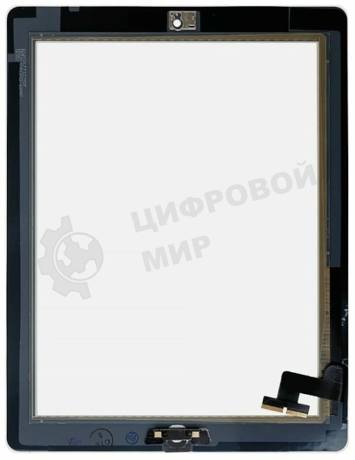 Сенсорное стекло (тачскрин) для iPad 2 (A1395, A1396, A1397), черное с кнопкой OEM