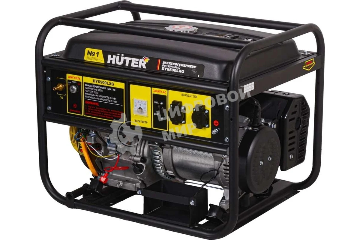 Электрогенератор бензиновый гибридный Huter DY6500LXG, 5 кВт, 71 дБ, 75 кг