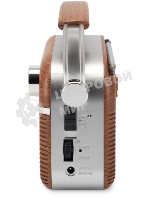 Радиоприемник портативный Hyundai H-PSR200 дерево коричневое/серебристый USB microSD