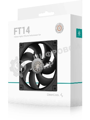 Вентилятор для корпуса DEEPCOOL FT14 черный, 140 мм, 1650 об/мин, 25.1 дБ, 4 pin