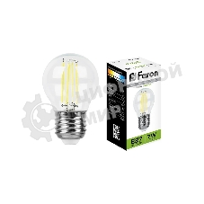 Лампа светодиодная Feron LB-52 7Вт Е27 белый шар FILAMENT