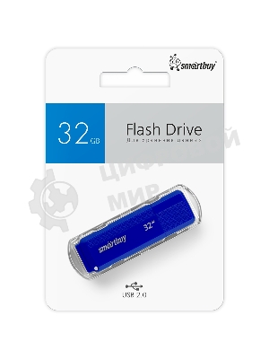 Флешка USB Smartbuy Dock Blue (SB32GBDK-B), 32Gb, USB 2.0, R/W 15/5, синий