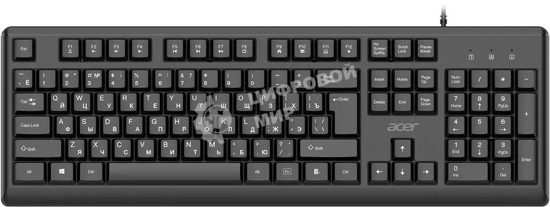Клавиатура Acer OKW501 черный USB Multimedia (ZL.KBDEE.01U) кабель 1.8м
