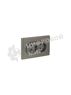 Розетка IEK FORTE&PIANO FP523 2-местная с заземлением с защитными шторками безвинтовое крепление 16А сталь