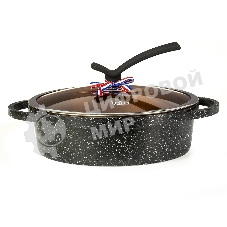 Сотейник Lara LR02-234 серия Orlean 28 см, 4.5 л, мрамор, Bronze, капсульное индукционное дно, крышка