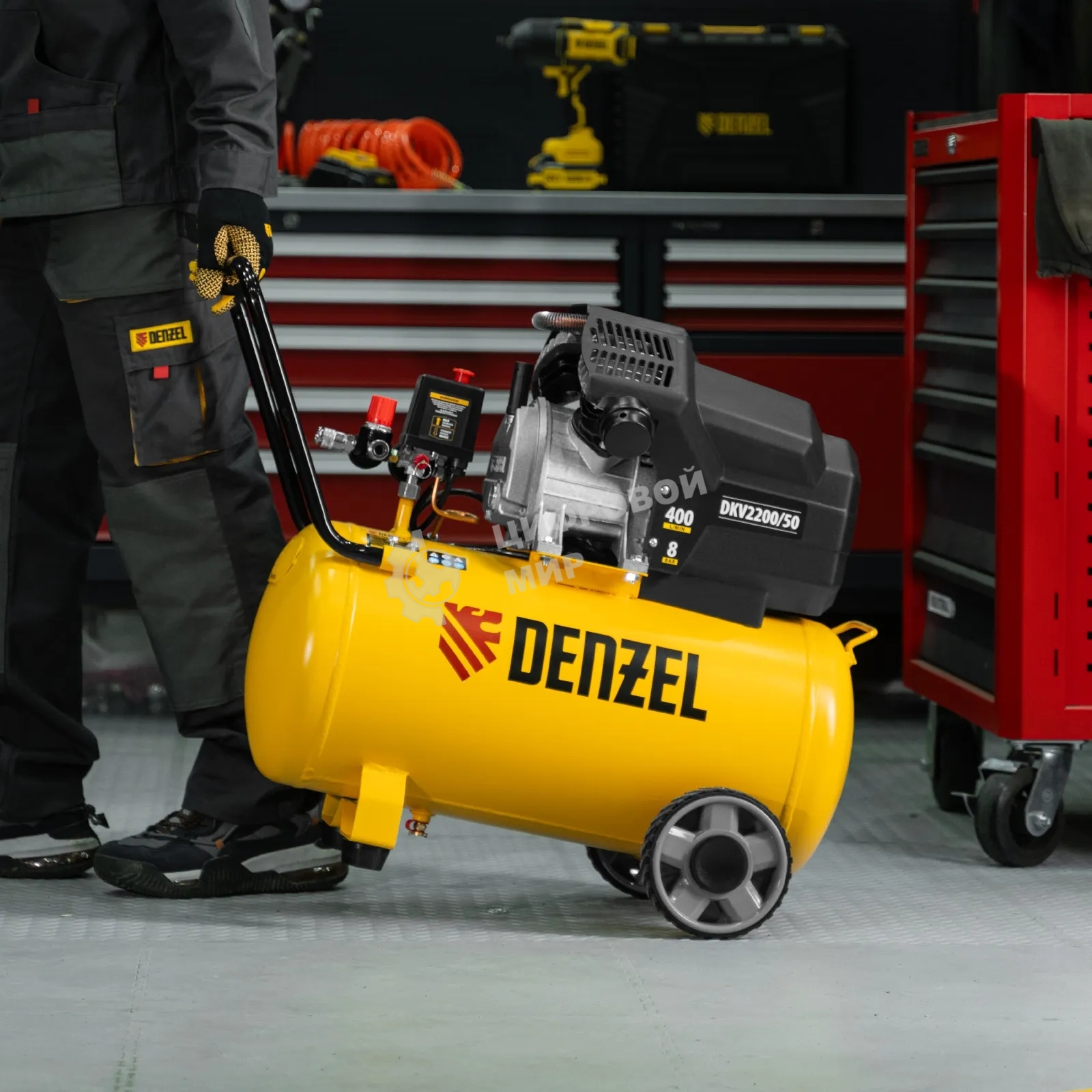 Компрессор воздушный Denzel DKV2200/50,Х-PRO 2,2 кВт, 400 л/мин, 50 л