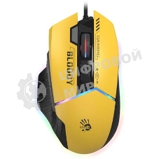 Мышь проводная A4Tech Bloody W95 Max Sports желтый/серый, 12000 dpi, USB, кнопки - 10