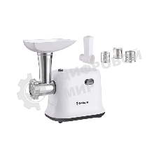 Мясорубка электрическая Sakura SA-6420SW белый, 1500 Вт, 1.4 кг/мин, реверс, защита от перегрузки, насадки - 4