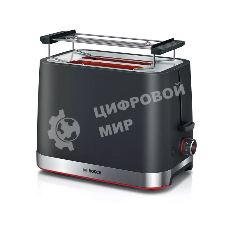 Тостер Bosch TAT4M223 черный, 970 Вт, 2 слота