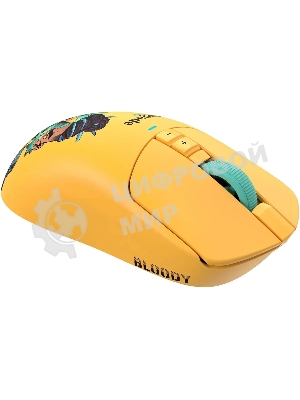 Мышь беспроводная/проводная A4Tech Bloody R72 Ultra Duo желтый, 20000 dpi, USB Type-A/Type-C, радиоканал, кнопки-7