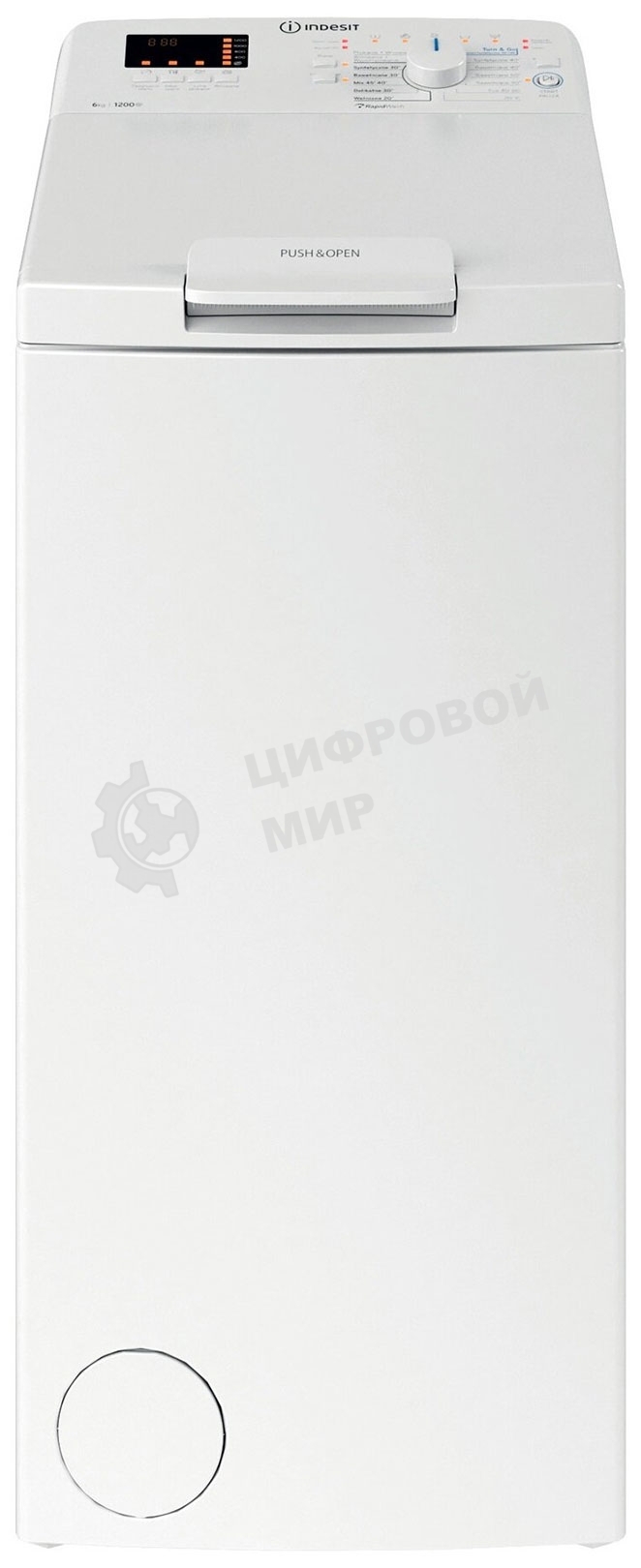 Стиральная машина Indesit BTW S6240P EU/N белая, загрузка вертикальная 6кг, 1200 об/мин., класс: C