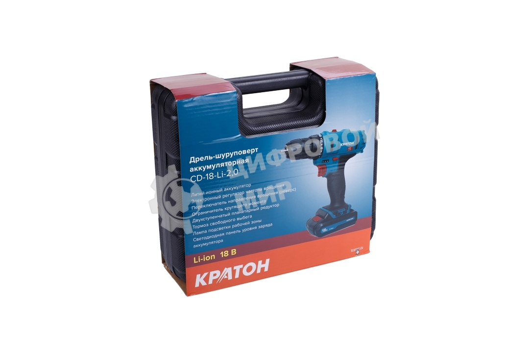 Дрель-шуруповерт аккумуляторная Кратон CD-18-Li-2,0 3 11 01 057