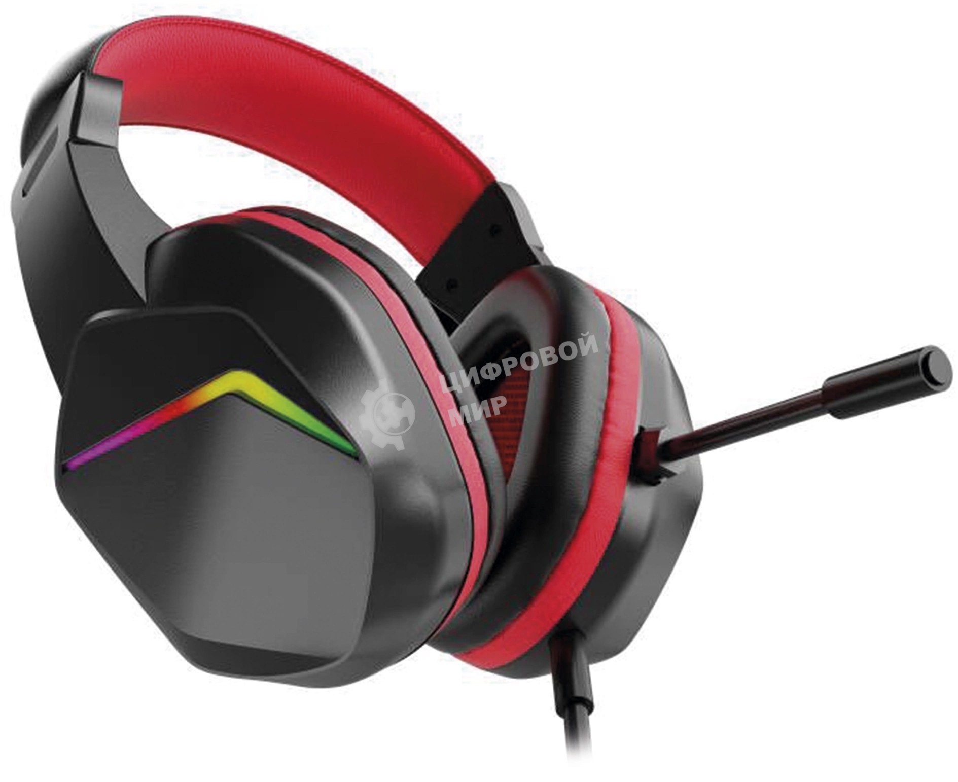 Наушники с микрофоном Оклик HS-L335G черный 2.2м мониторные USB оголовье (1972582)