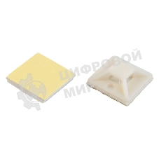Площадка под хомуты GNC-40-40-W, 40x40мм, 100 шт, самоклеющаяся, Белая, 1/50