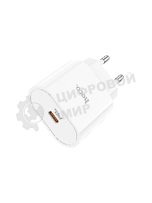 Блок питания (сетевой адаптер) HOCO C94A Metro 1xUSB-C с кабелем Type-C-Type-C, 3.0A, 20W, белый