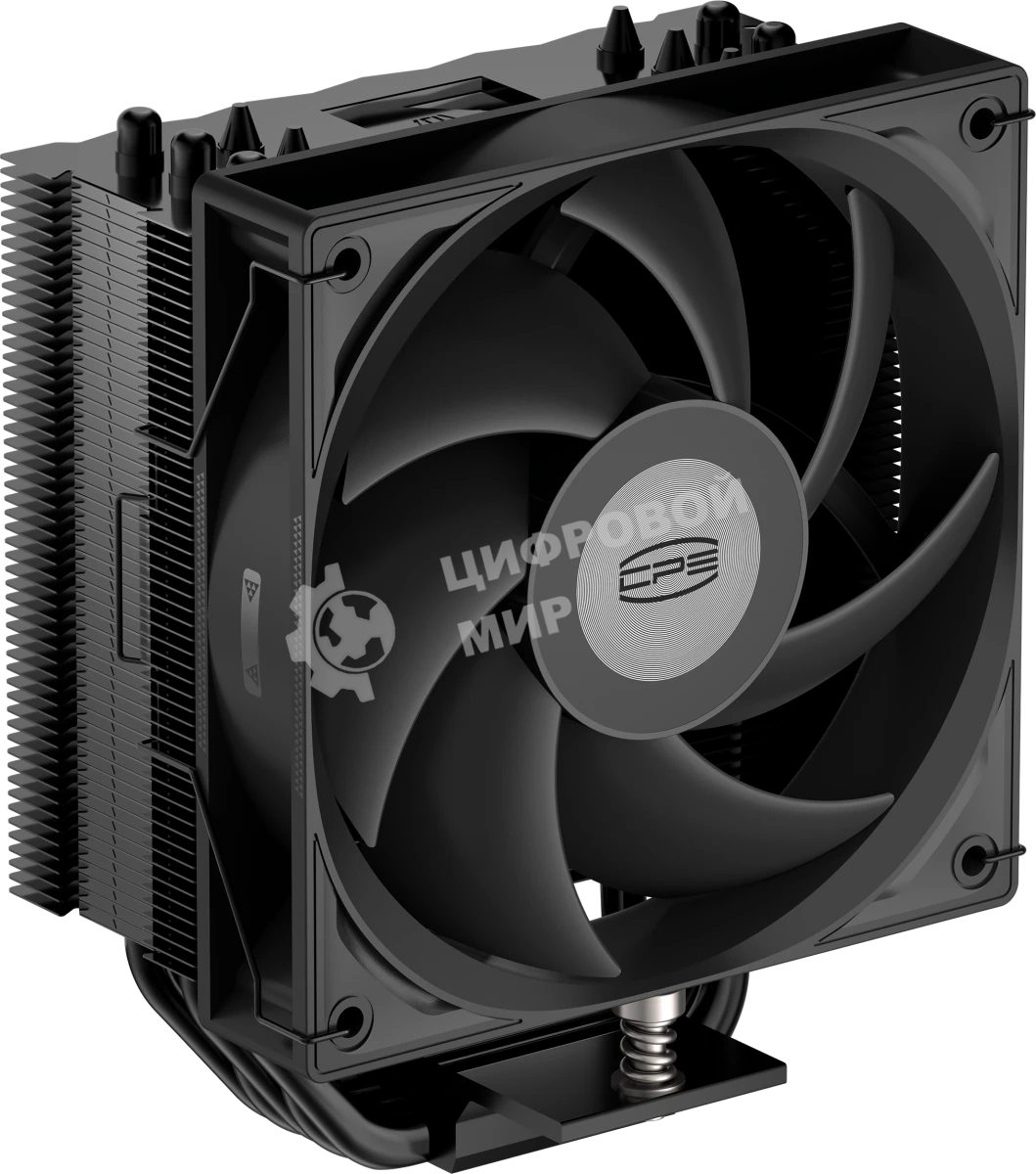 Кулер для процессора PCCooler RT500 BK (240W, 4-pin PWM, LED temp., 152мм, Al/Cu, 5x6мм, 1x120мм, 73.32CFM, 34.9dBA, 2200RPM, S: 1851/1700/1200/115X, AM5/AM4, черный)