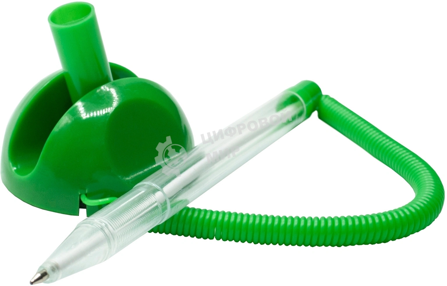 Ручка шариковая Silwerhof ECO зеленый, d=0.7мм, синие чернила, на подставке, сменный стержень, линия 0.5мм круглая