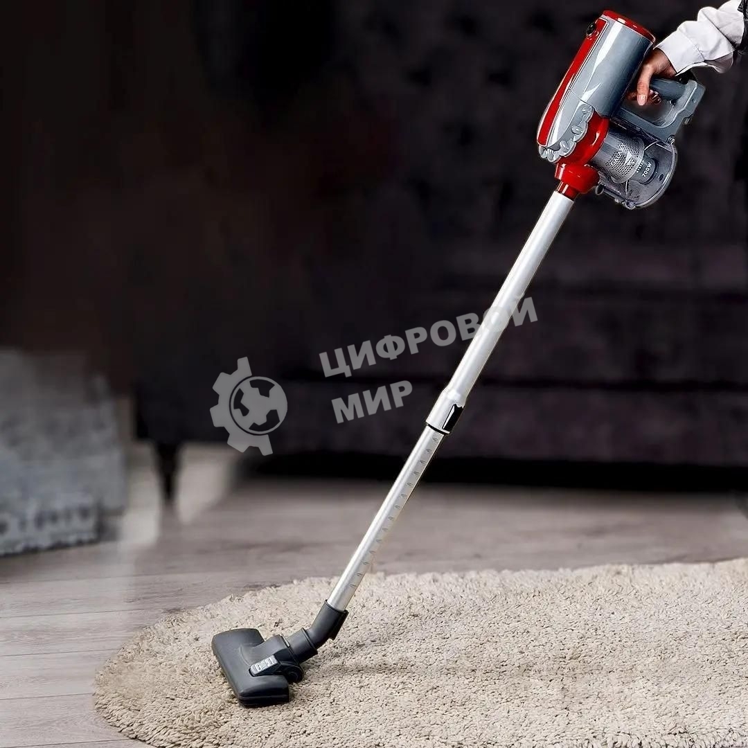 Пылесос вертикальный Galaxy GL 6255 серый/красный, питание от сети, 150 Вт, уборка сухая, пылесборник 0.8 л