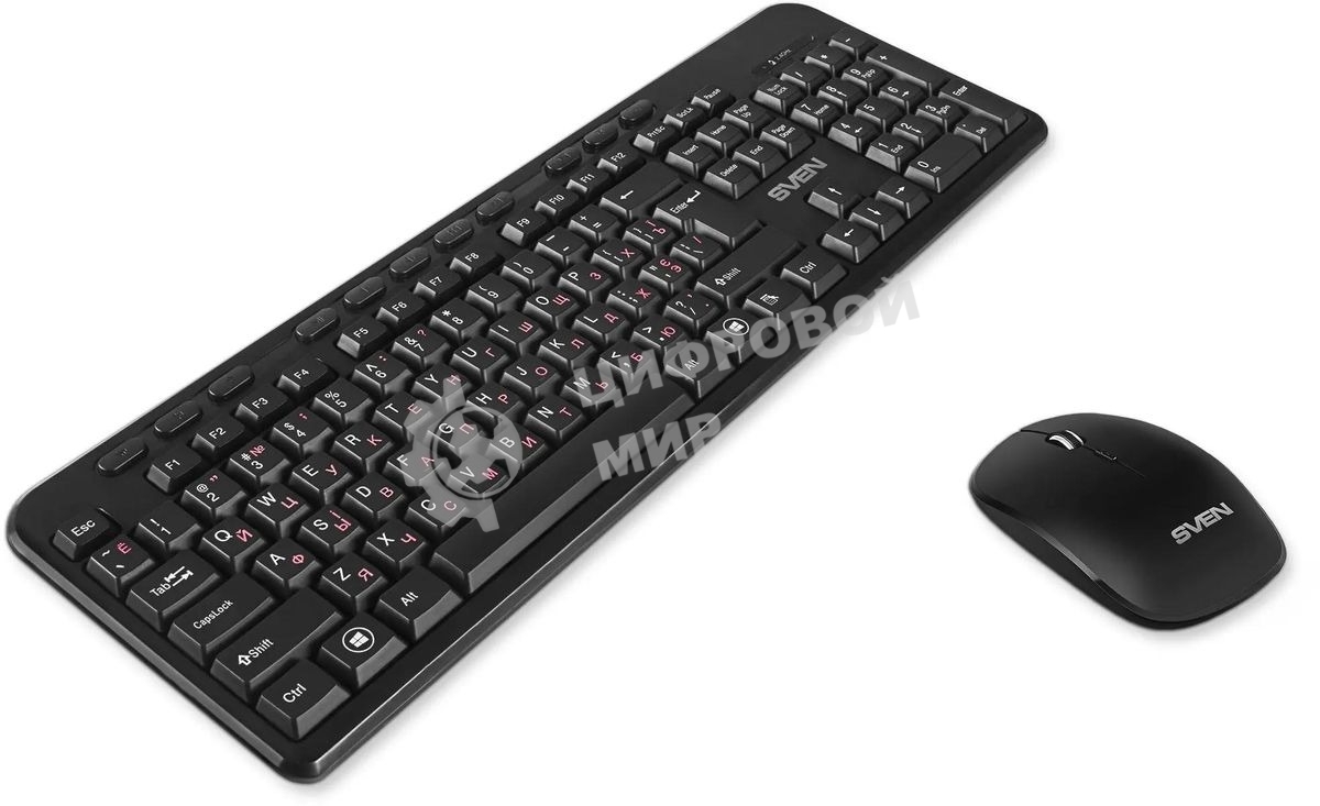 Комплект клавиатура + мышь SVEN KB-C3200W беспроводные клавиатура и мышь, черные