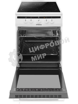 Плита электрическая Hansa FCCW54002 белый, конфорок 4 шт, духовка 68 л, 50 см x 85 см x 60 см