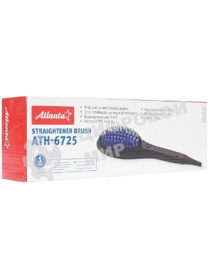 Расческа-выпрямитель для волос Atlanta ATH-6725 синий, 200 °C, 1 режим