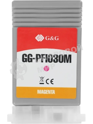 Картридж струйный G&G GG-PFI030M PFI-030M пурпурный (55мл) для Canon imagePROGRAF TA-20/30