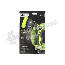 Пистолет-распылитель поливочный бескурковый Deli DL8762 9 режимов распыления, диаметр шланга 3/4
