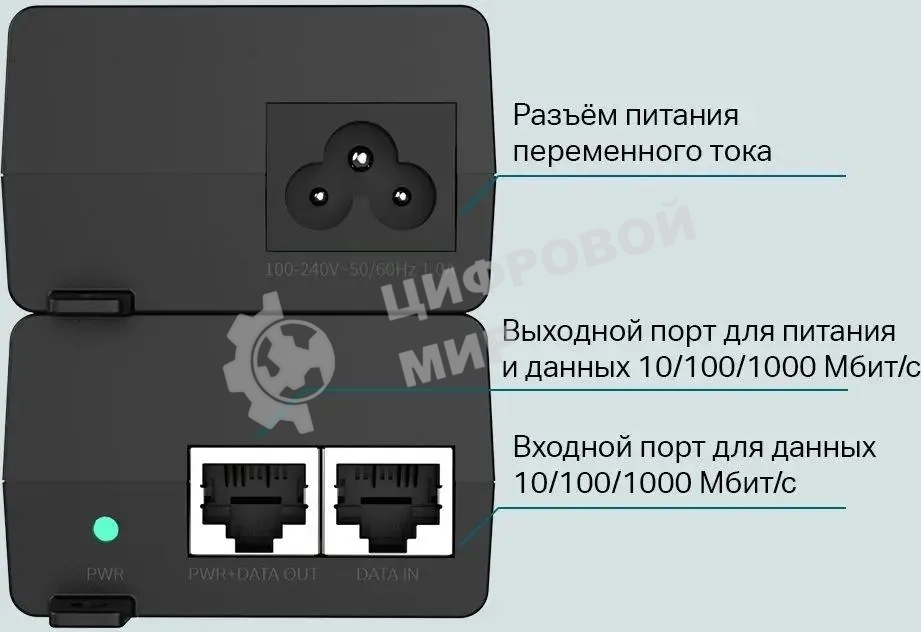 Инжектор PoE Gigabit PoE Injector, 802.3af/at compliant