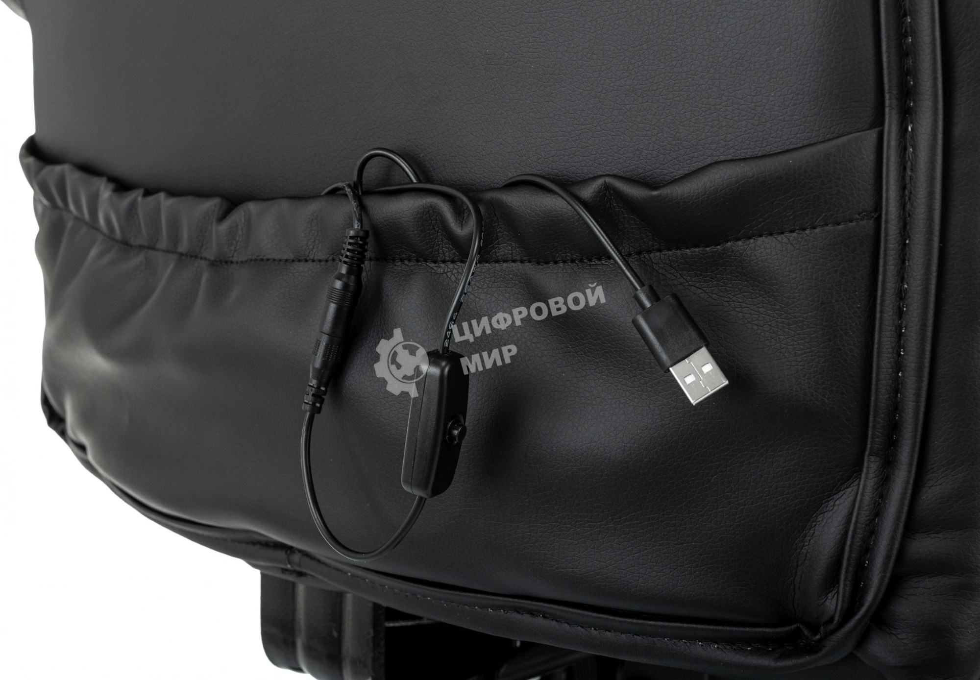 Кресло руководителя Бюрократ CH-824MSG-BF черный, эко.кожа/ткань, крестов. пластик, подст. для ног