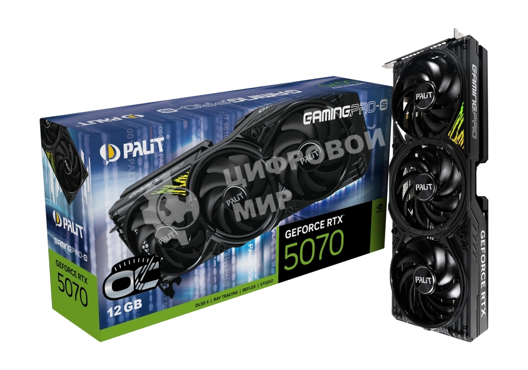 Видеокарта Palit PA-RTX 5070 GAMINGPRO-S OC 12Gb RTX 5070 12Gb 192bit GDDR7 2325/28000 HDMIx1 DPx3 HDCP Ret