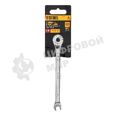 Ключ комбинированный трещоточный Denzel 6 мм, CrV, матовый хром