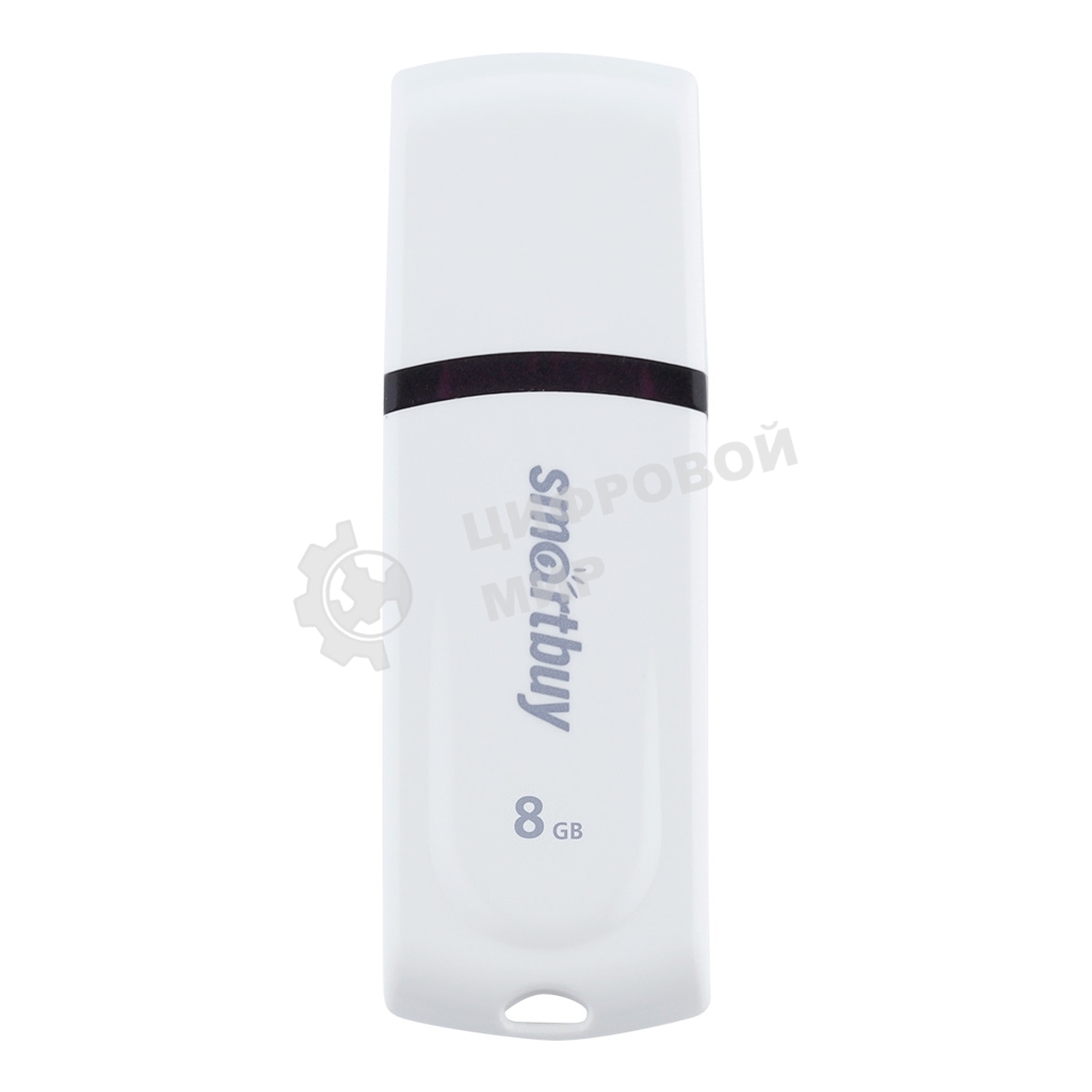 Флешка USB Smartbuy Paean (SB8GBPN-W), 8Gb, USB 2.0, R/W 15/5, белый