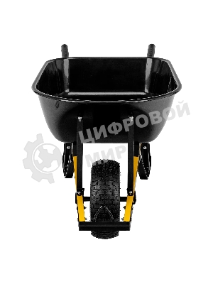 Тачка строительная Denzel усиленная, объем 140 л, 230 кг, колесо 15х6.00-6