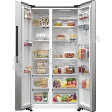 Холодильник Gorenje NRR9185EAXLWD серебристый двухкамерный 353/191л морозилка снизу, No Frost, Side by Side