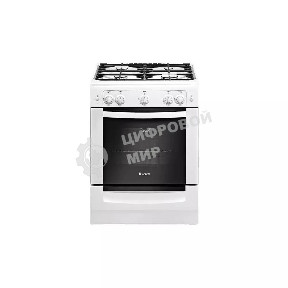 Плита газовая Gefest ПГ 6100-01 0300 белый, конфорок 4 шт, духовка 52 л, 60 см x 85 см x 60 см