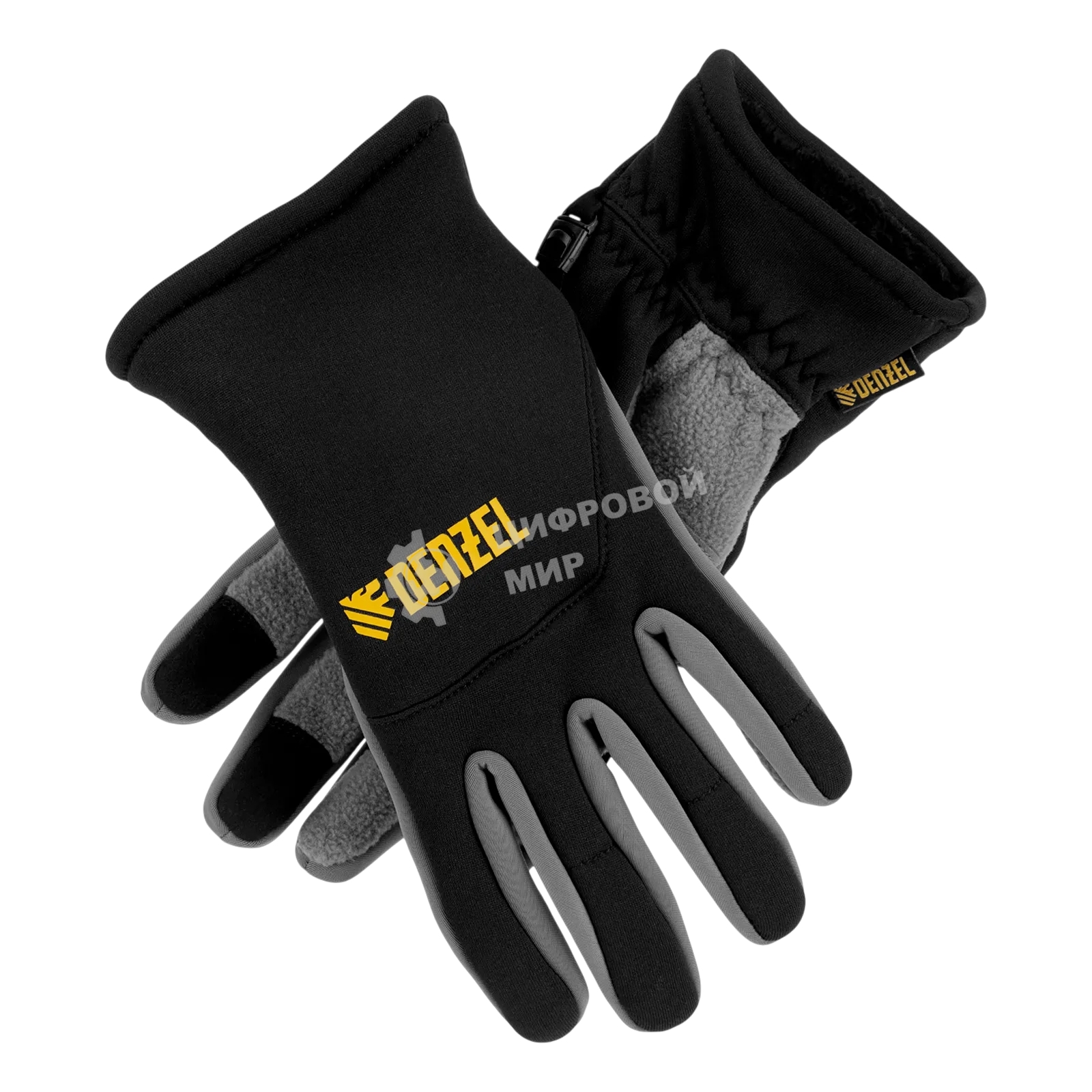Перчатки универсальные Denzel 68086 искусственный мех, работа с сенсорным экраном, размер 8