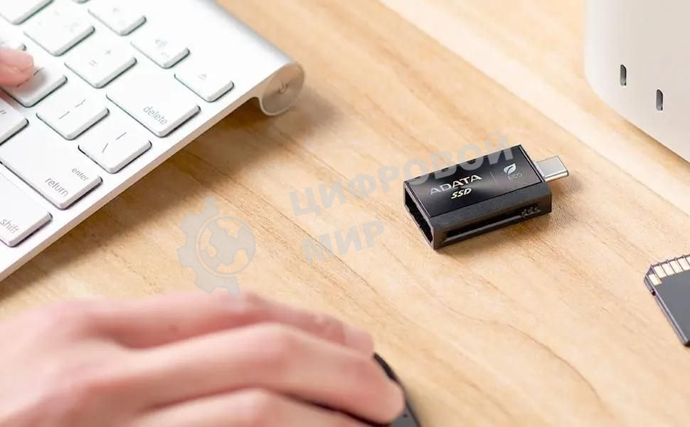 Внешний SSD ADATA SC730, 1TB, USB 3.2 Gen 2 Type-A/Type-C, R/W 600/600, черный