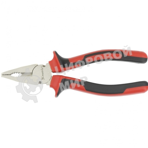 Плоскогубцы Matrix NICKEL 180 мм, никелированные, двухкомпонентные рукоятки